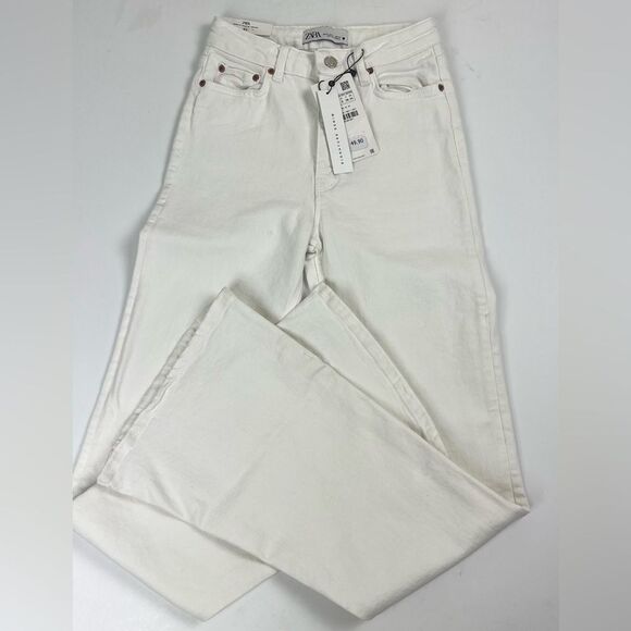 Zara The Skinny Flare Denim Off White Denim Jeans - Picture 11 of 16